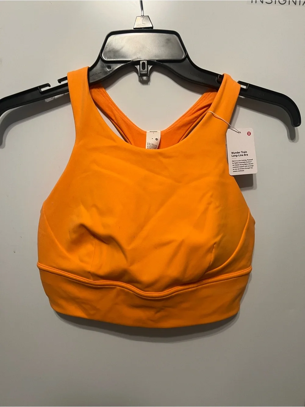 lululemon athletica Bright Orange High-Neck Sports Bra